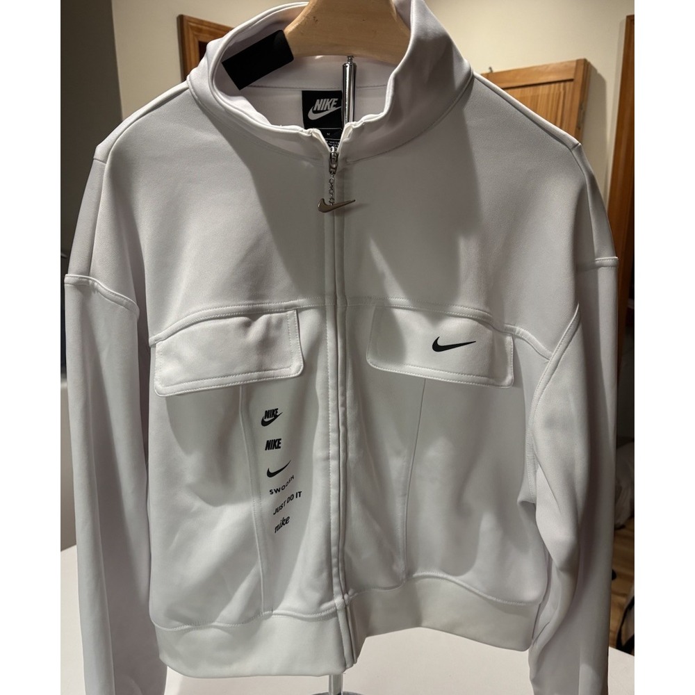 Nike New Sportswear Women's Swoosh Full Zip Jacket White Med